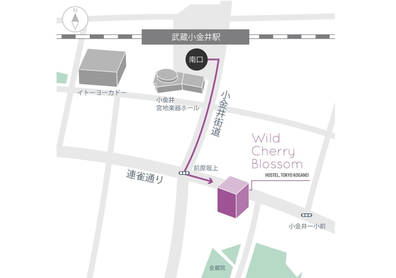 Wild Cherry Blossom-Hostel,Tokyo Koganei- מראה חיצוני תמונה